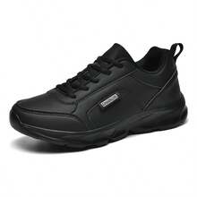 Women's Lightweight Soft Sole Flat Running Shoes, Casual Sneakers - Black - View 4