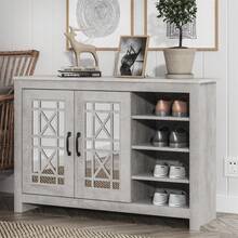 Isadora 2 Door Shoe Cabinet With Shelves - Dusty Gray Oak - View 8