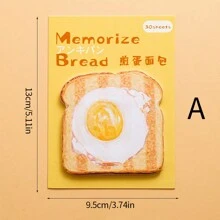 1 件装可爱吐司创意便签高吸引力学生便签 Ins 风格便签回到学校 - 多色 - 查看 15