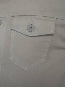 Men's Casual Comfort Elastane Twill Jacket 7923 - Light Grey - View 6