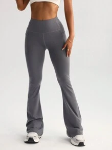 FWH Versión de alto rendimiento, pantalones acampanados adelgazantes de cintura alta con bolsillos secretos | Ropa deportiva retro para el gimnasio, cintura moldeada + levantamiento del trasero, cintura antideslizante + bolsillos ocultos | Perfecto para yoga y uso diario, pantalones acampanados de cintura alta para todo tipo de cuerpos, look retro y elegante de ropa deportiva, pantalones de yoga acampanados de cintura alta