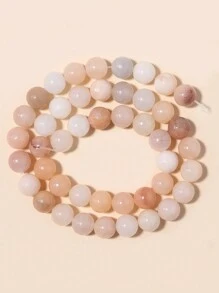 天然粉瑪瑙圓形珠子散珠，適用於珠寶製作，適合DIY手鍊項鍊，有4mm、6mm、8mm、10mm可選 - 粉色 - 查看 9