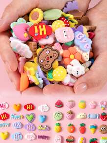 4/8/20PCS Cute 3D Cartoon Patch, Cream Glue Goo Ka Mobile Phone Case Diy Material Small Accessories, Comes With A Roll Of Dot Double-Sided Tape,Girls Handmade Set With Hairpin Pencil Case Girl Heart Stickers Stickers Decorative Small Patterns,School Supplies,Back To School - Random Pattern - View 3