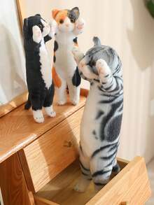 招财猫毛绒玩具，9.84 英寸，柔软可爱的动物小猫玩偶，举起双手，适合作为儿童礼物，是节日、生日、家居装饰的完美礼物 - 彩色 - 查看 6