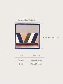 1pc Bandana Patchwork Print Geometric Patterned Colorblock Handkerchief Decorative Scarf - Multicolor - View 4
