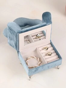 1pc Creative Imitation Home Sofa Jewelry Storage Box Valentine Day Back To School - Dusty Blue - View 4