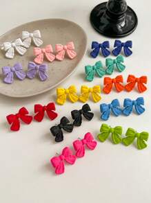 1 cặp bông tai đính nơ thời trang độc đáo được sơn giản dị và đơn giản cho ngày lễ tình nhân, mẹ, mẹ, ngày của mẹ, quà tặng - Hoa tai - Xem 1