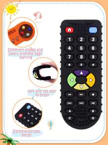 2 件装婴儿硅胶牙胶 婴儿出牙玩具 婴儿遥控玩具 婴幼儿玩具 感官咀嚼玩具 幼儿新生儿礼物 - 彩色 - 查看 6