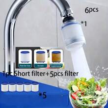 6+1 Multi-Stage Sink Water Filter, 360° Swivel Water Faucet Filter For Kitchen & Bathroom - Removes Chlorine, Fluorides, Heavy Metals And Hard Water