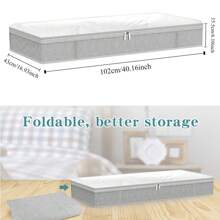 1 件/2 件床下储物箱、壁橱整理器和储物箱、可折叠床下储物袋，用于存放毯子、毛巾、棉被、毛衣、亚麻床单、开学季学生校园储物 - 深灰色 - 查看 6