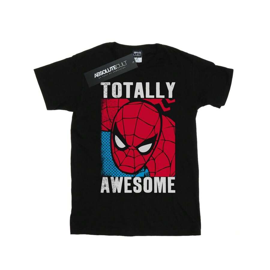 Marvel Mens Spider-Man Totally Awesome T-Shirt (Black)