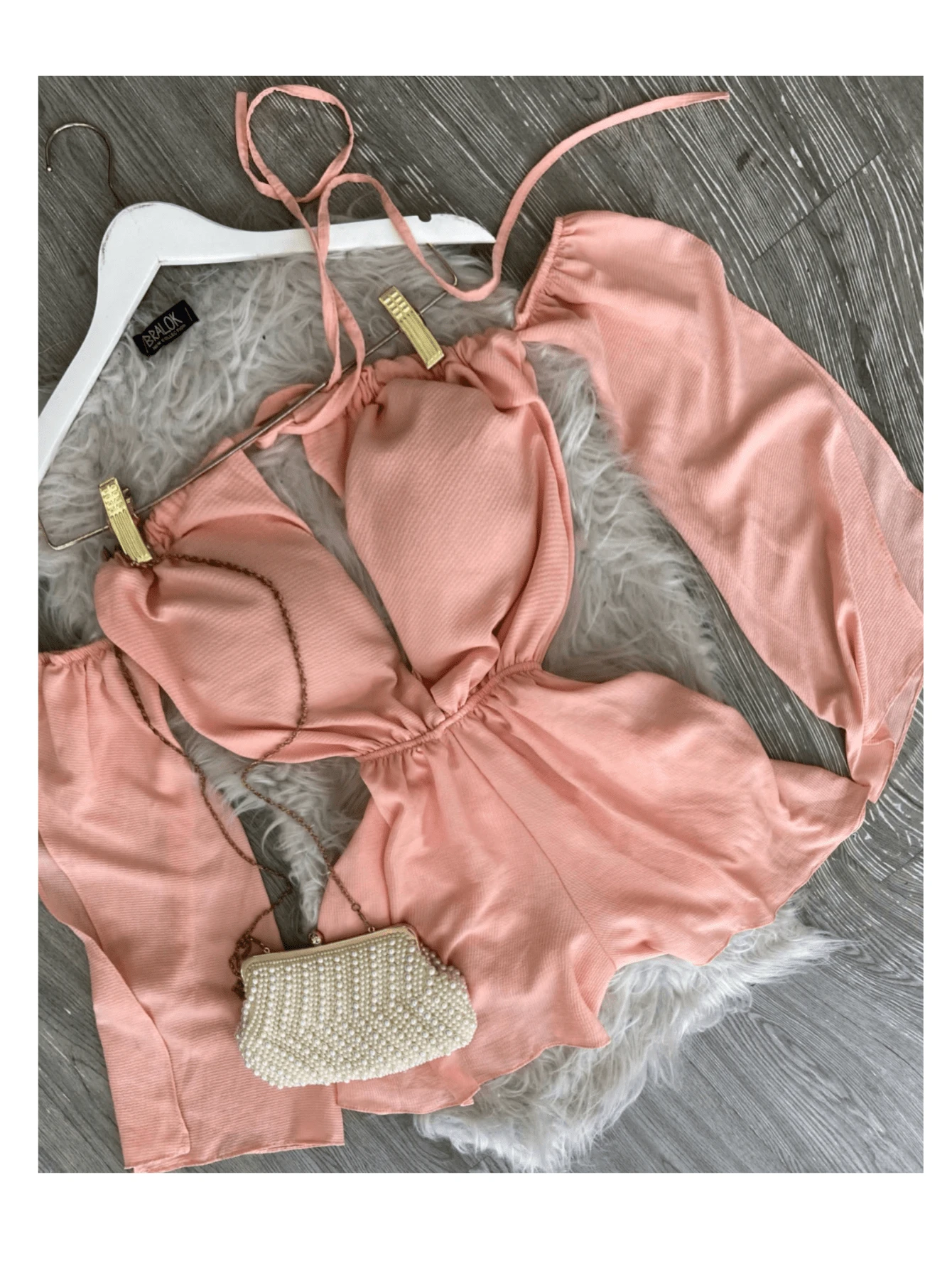 Fashion Long Sleeve Jumpsuit - 珊瑚粉 - 查看 1