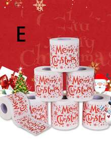 1 Cuộn giấy vệ sinh chủ đề lễ hội Giáng sinh in giấy vệ sinh bột gỗ quà tặng lễ hội cuộn ông già Noel tuần lộc đồ dùng trang trí, nhà bếp, phòng tắm, nhà, đồ dùng gia đình - Nhiều màu - Xem 5