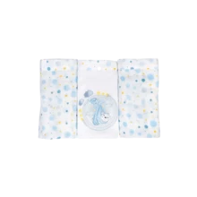 Embroidered And Printed Cloth Diaper With Teddy Bear Kit 3 Units Double With Hem MinasRey - 淺藍色 - 查看 2