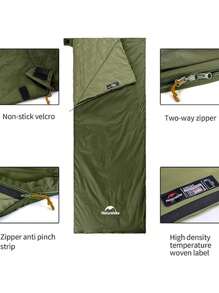 Naturehike Saco de dormir ultraligero mini sobre tipo de envoltura modelo LW180, portátil - Verde militar - Ver 3
