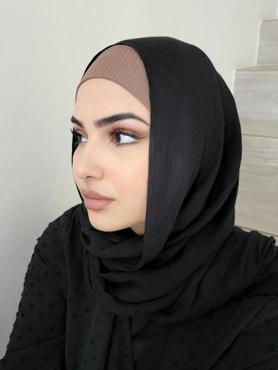 1pc Basic Solid Color Modal Hijab Inner Cap, Breathable Non-Slip Knitted Hijab Undercap Daily Under Cap - Multicolor - View 1