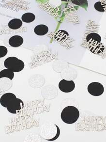 100pcs Black & Silver Round Confetti - Happy Birthday,Christmas - Multicolor - View 4