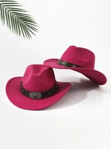 2 szt. Unisex haftowany pasek na głowę bydła wystrój Boho kowboj/kowboj miękki filcowy kapelusz fedora, na zewnątrz, na co dzień, na imprezę, lato, zimę