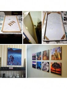 Portarretratos de madera con clip para póster, DIY, elementos de decoración del hogar - Multicolor - Ver 9