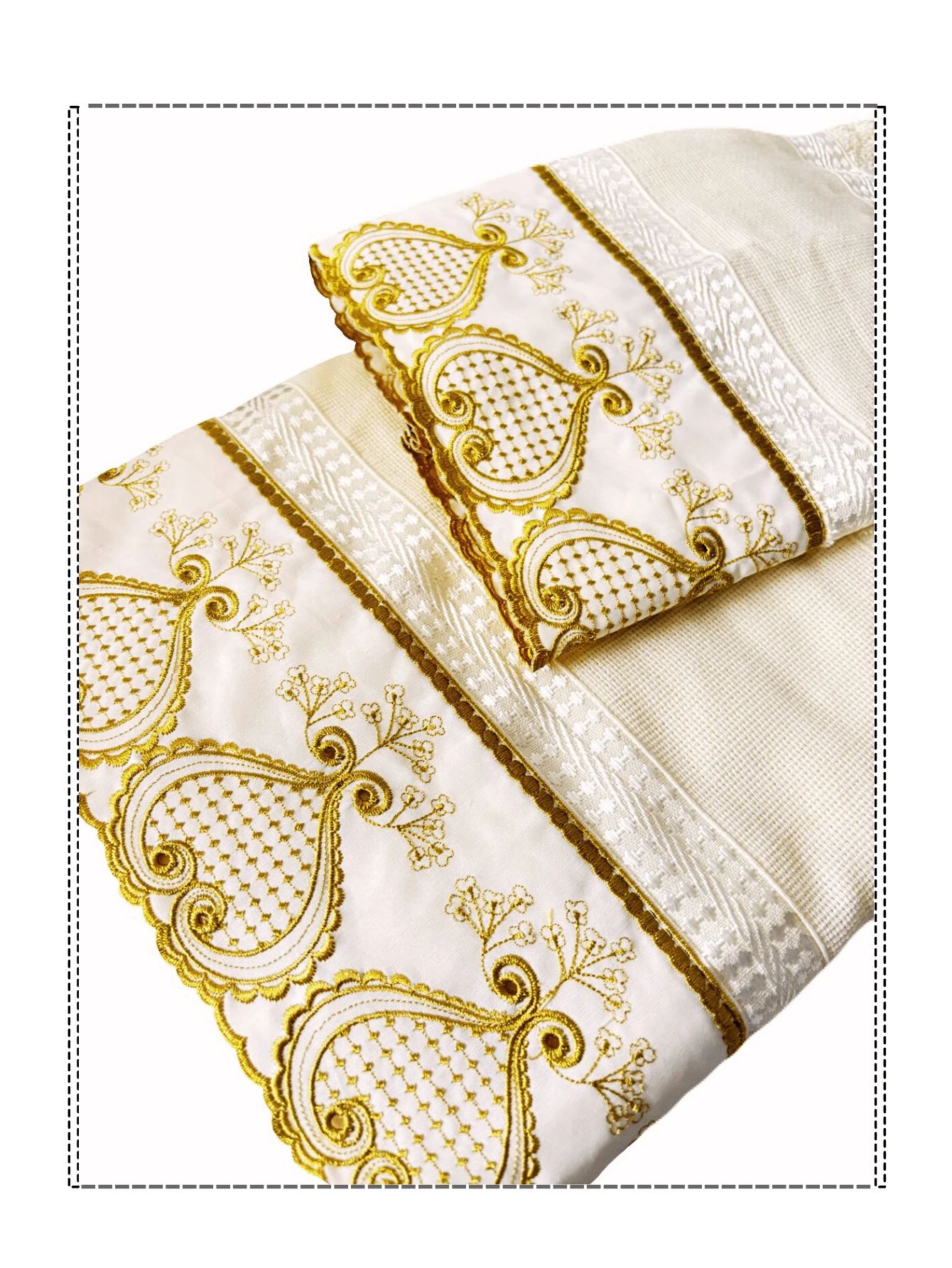 Richilieu 2-Piece Embroidered Bath Set (Bath And Face) - Vàng - Xem 1