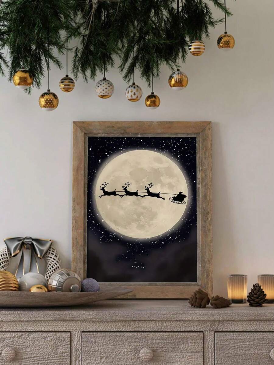 1 tấm áp phích in vải canvas Giáng sinh, ba chú nai con và ông già Noel dưới ánh trăng, tranh treo tường nghệ thuật, tranh treo tường phòng tắm, phòng ngủ, văn phòng, phòng khách, trang trí tường nhà Giáng sinh, trang trí Giáng sinh không có khung, trang trí XMAS, cây thông Noel, quà tặng, trang trí nhà, lễ tạ ơn, đám cưới, trang trí nhà, trang trí mùa thu, trang trí mùa thu, trang trí sinh nhật làm quà tặng, đồ dùng cho bữa tiệc, trang trí lễ hội trong nhà, trang trí Halloween, trang trí tường, đồ trang trí Halloween - Nhiều màu - Xem 1
