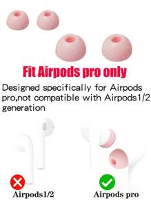 4pcs Silicone Earphone Eartips, 2 Large & 2 Medium, Compatible With AirPods Pro, Pink - Pink - View 5