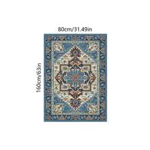 1pc Bohemian Chic Velvet Area Rug - Soft, Thick, Anti-Fatigue, Large Non-Slip, Machine Washable Carpet For Elegant Home Decor