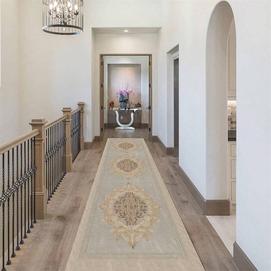 1 pieza Alfombra pasillo impermeable de imitación lana, felpudo no deslizante para pasillo, pasillo, entrada, uso doméstico