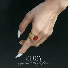 1 pieza Anillo chapado en oro de 18k CIREY, piedra principal multicolor, brillo lujoso y personalizado, diseño unisex para parejas, adecuado como regalo o para uso diario - Multicolor - Ver 8