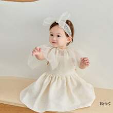 Baby Girl Lace Bow Headband With Elastic, Lovely Bowknot Hairband, Birthday Gift Love Valentine - White - View 11