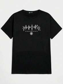 Unisex Stars T-Shirt 100% Cotton Streetwear New Release Shipping Various Colors!! - 黑色 - 查看 2