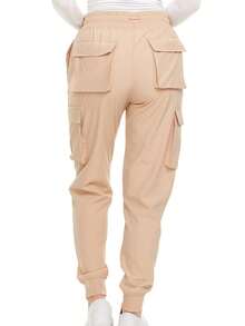 Women's Cargo Scrub Jogger Pants – 4-Way Stretch, Elastic Waist, Multiple Utility Pockets, Wrinkle-Resistant, Workwear For Nurses & Healthcare Professionals - 棕色 - 查看 3