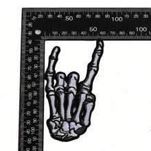 1 件/2 件骷髅手指手势刺绣补丁，新颖黑白布艺贴花，适用于服装、帽子、背包、鞋子、DIY 缝纫万圣节装饰贴花卡通骷髅手指刺绣布贴衣服和裤子装饰 DIY 洞补丁可缝纫和熨烫。 - 彩色 - 查看 6