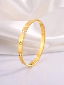 Camhanno 1 Chiếc Vòng Tay Bằng Thép Không Gỉ Thời Trang Sang Trọng Nhẹ Nhiều Kiểu Dáng Làm Quà Tặng Cho Bạn Gái Của Bạn - Vàng - Xem 8