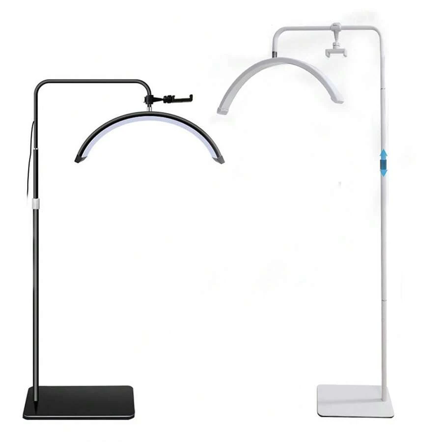 LED Beauty Light, Eyelash Extension Half-Moon Light, Adjustable Stand And Color Temperature, For Skin Care, Nail Art, Eyebrow, Tattoo Floor Lamp - 查看 1