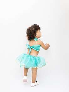 Green Jasmine Costume With Braids For Baby Girl - Green - View 2