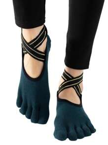 Calcetines de 5 dedos antideslizantes para mujeres para baile, entrenamiento, Pilates y yoga - Multicolor - Ver 7