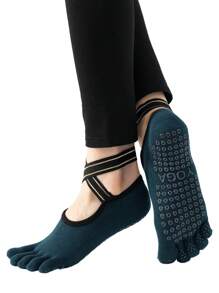 Calcetines de 5 dedos antideslizantes para mujeres para baile, entrenamiento, Pilates y yoga - Multicolor - Ver 8