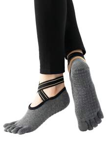 Calcetines de 5 dedos antideslizantes para mujeres para baile, entrenamiento, Pilates y yoga - Multicolor - Ver 6