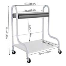 CNCEST Rolling Trolley, Beauty Salon Nail Or Foot Bath Spa Portable Trolley Cart With Wheels & Foot Pad, Foot Rest Pedicure Manicure Funiture Massage Table Salon For Hair Salons, Family Bathrooms - Black+White - View 3