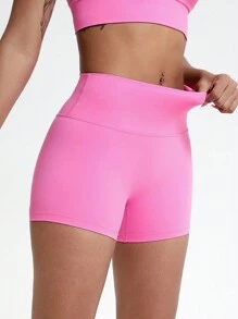 1件装瑜伽运动裤户外健身跑步训练短裤高腰透气骑行短裤