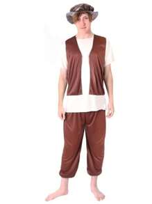 I LOVE FANCY DRESS Mens Poor Tudor Costume Fancy Dress Party Halloween Set Historic Victorian Medieval Adults Book Day Fancy Dress Teacher Costume For School Curriculum Brown Waistcoat, Trousers, Hat And Cream Top - A - View 4