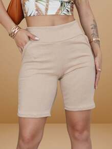 Women's Bermuda Shorts Social Tailoring For Elegant Women - Beige - View 1