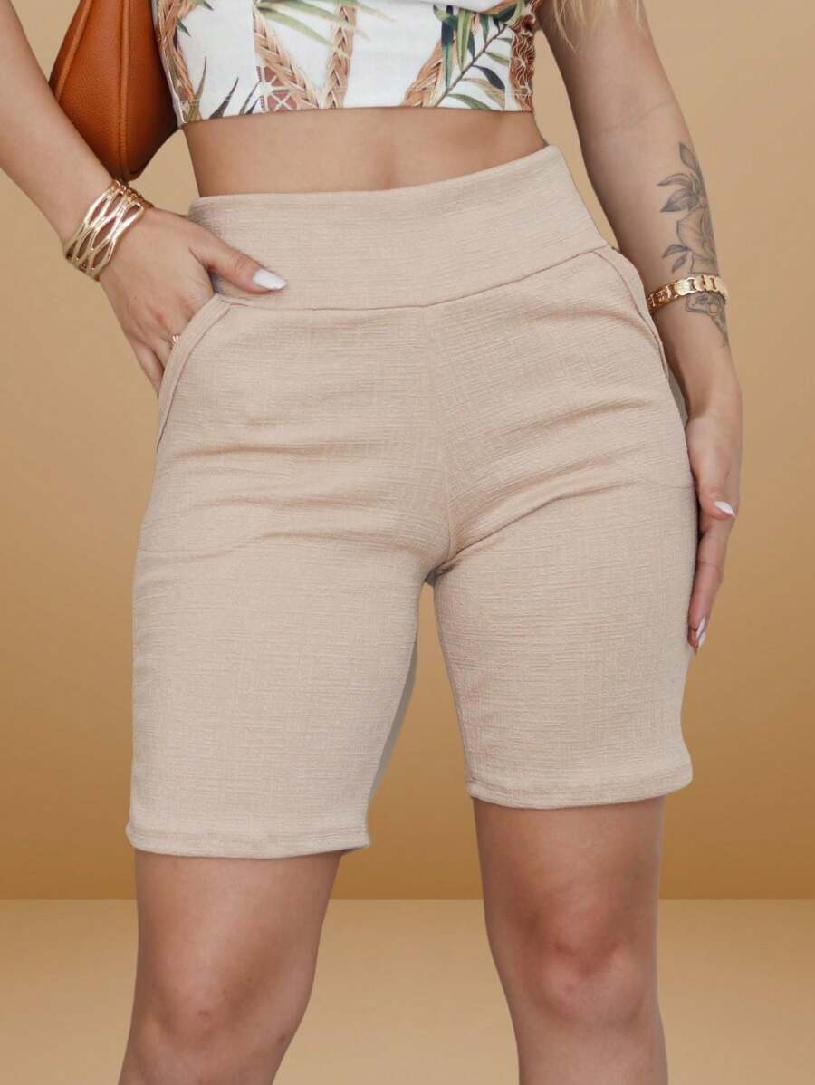 Women's Bermuda Shorts Social Tailoring For Elegant Women - Beige - View 1