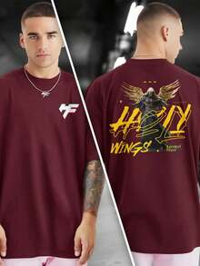 GOLD WINGS 100% Cotton Front And Back Printed T-Shirt GPJ1 - Màu Tím - Xem 1