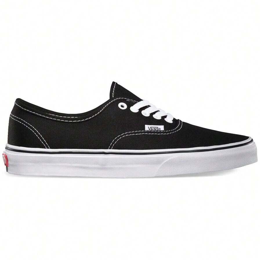 Vans Authentic VN000EE3BLK Skate Shoes Unisex Black White Canvas Lace