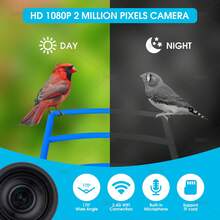 Bird Feeder With Camera Wireless Outdoor, Smart Bird Watching Camera, Auto AI Capture And Identify Bird Videos & Motion Detection, Bird House With Camera Ideal Gift For Bird Love Solar - 藍色 - 查看 3