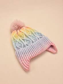 1 件儿童渐变色针织帽带护耳，弹性保暖冬季户外配饰，渐变色随机 - 漸層色 - 查看 7