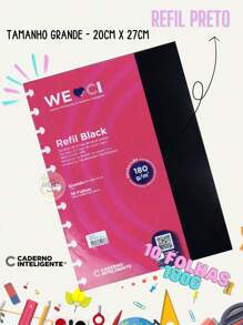 Smart Notebook, Plain Black Refill Sheet - 大尺寸(20x27 公分)*** 檢查尺寸 *** - 查看 1