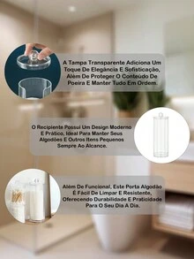 Cotton Swab Holder Flexible Rod Transparent Cotton Cover Organizer For Bathroom Hygiene Dressing Table - 亞克力棉托 - 查看 2